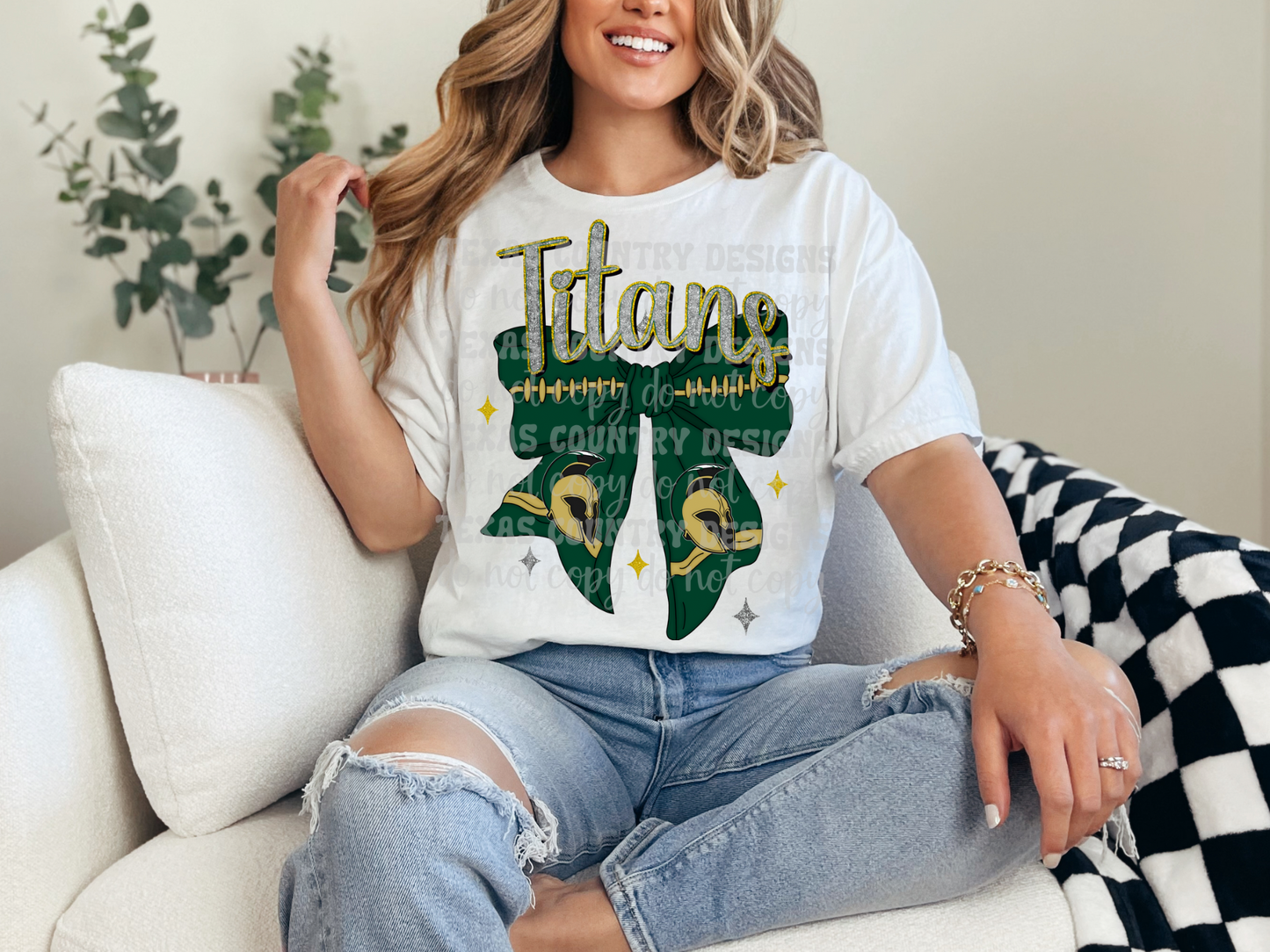 Southwest Titans Football Ribbon Bow