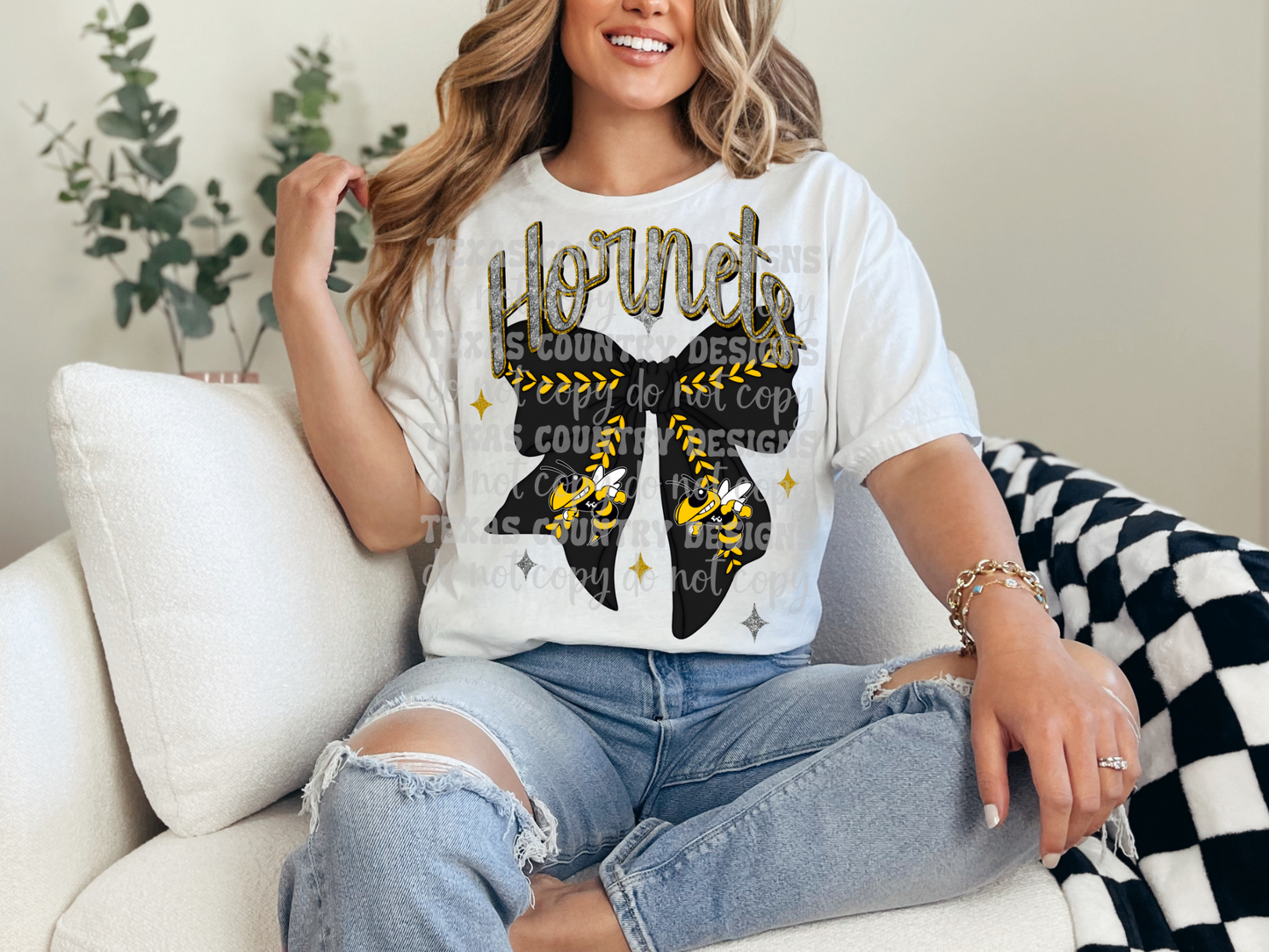 Custom Baseball Ribbon Bow