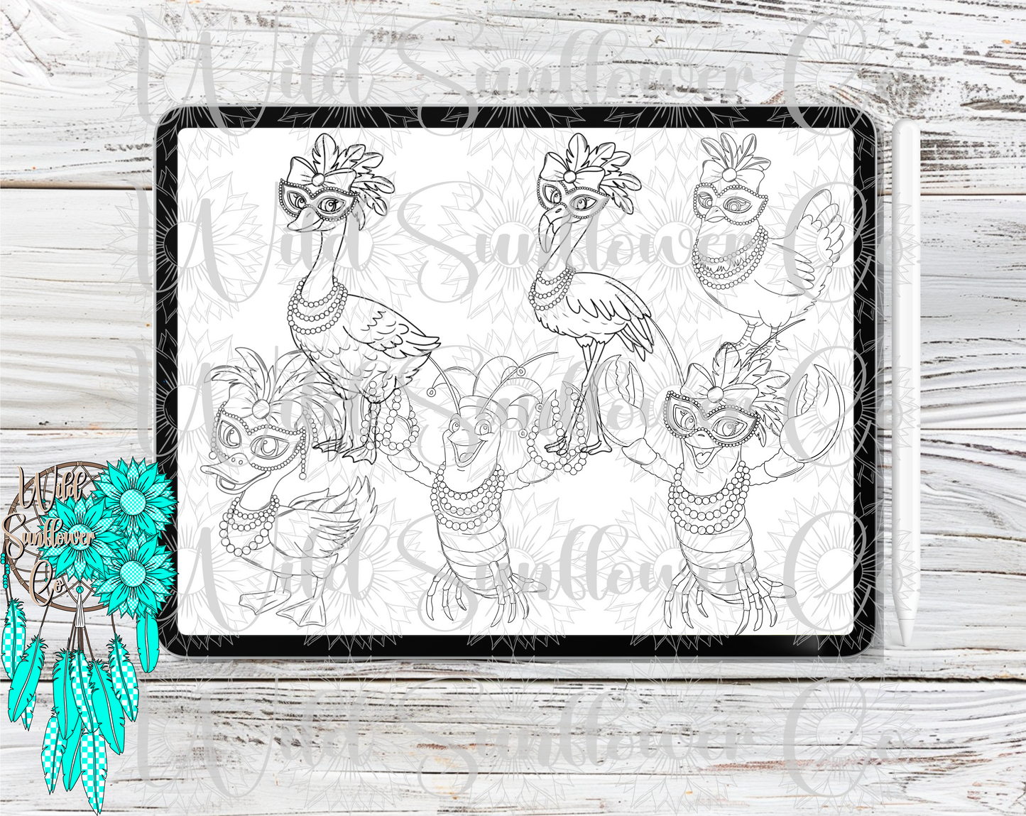 Mardi Gras Animals Procreate Stamps