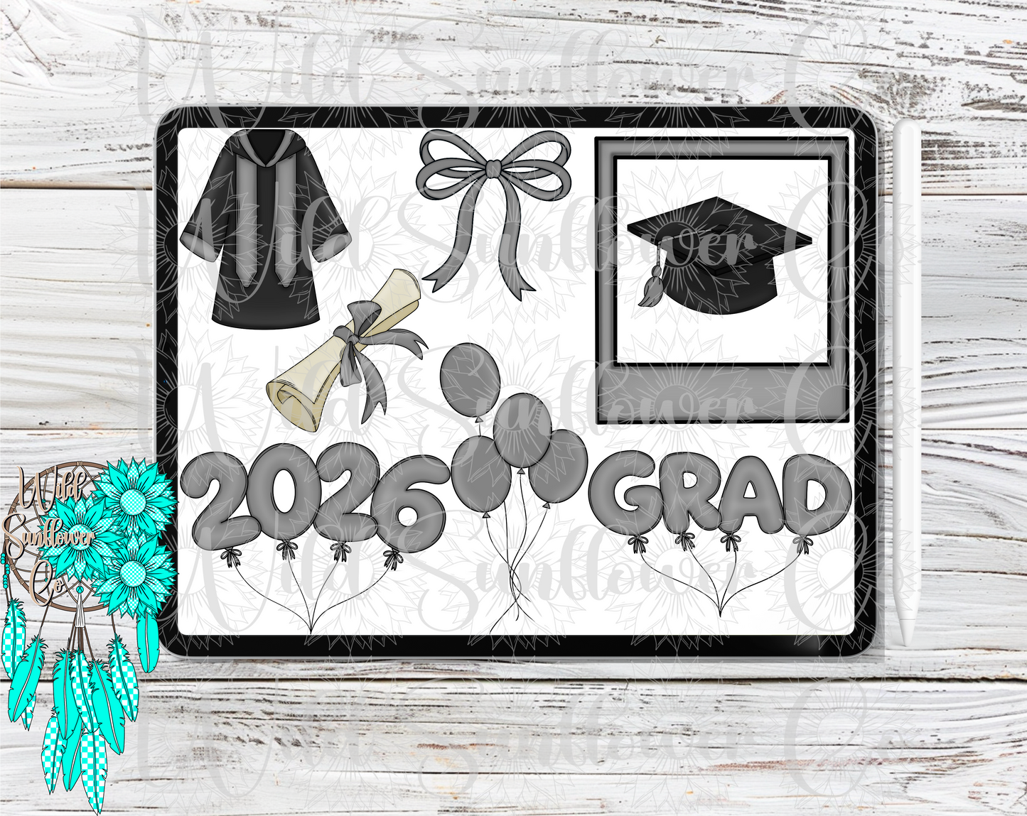 Gray Graduation Clipart Set
