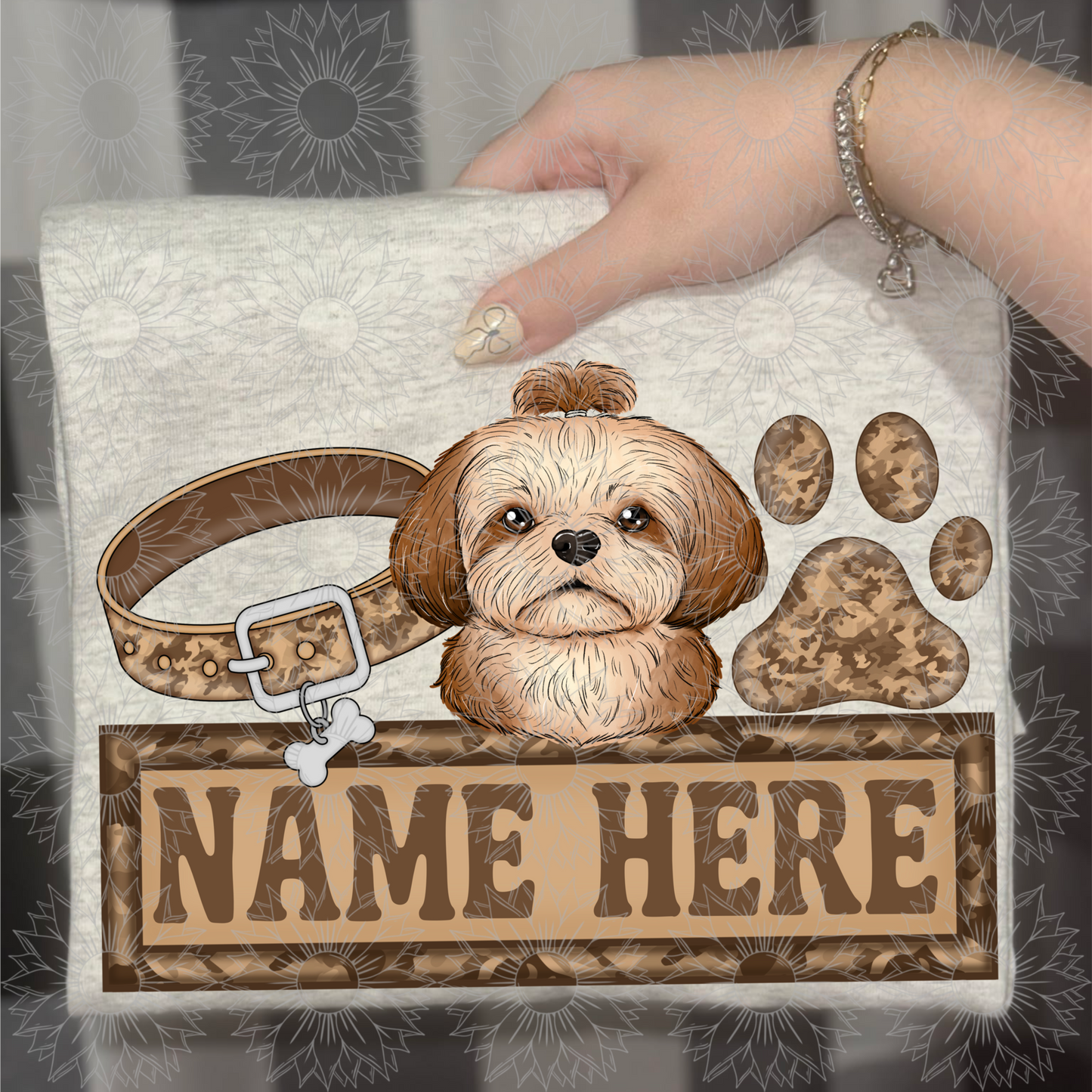 Shih tzu Name Plate Camo
