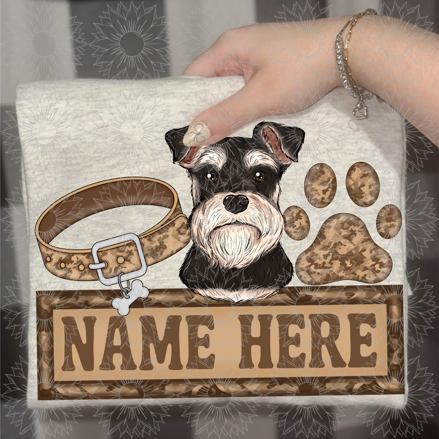 Schnauzer Name Plate Camo