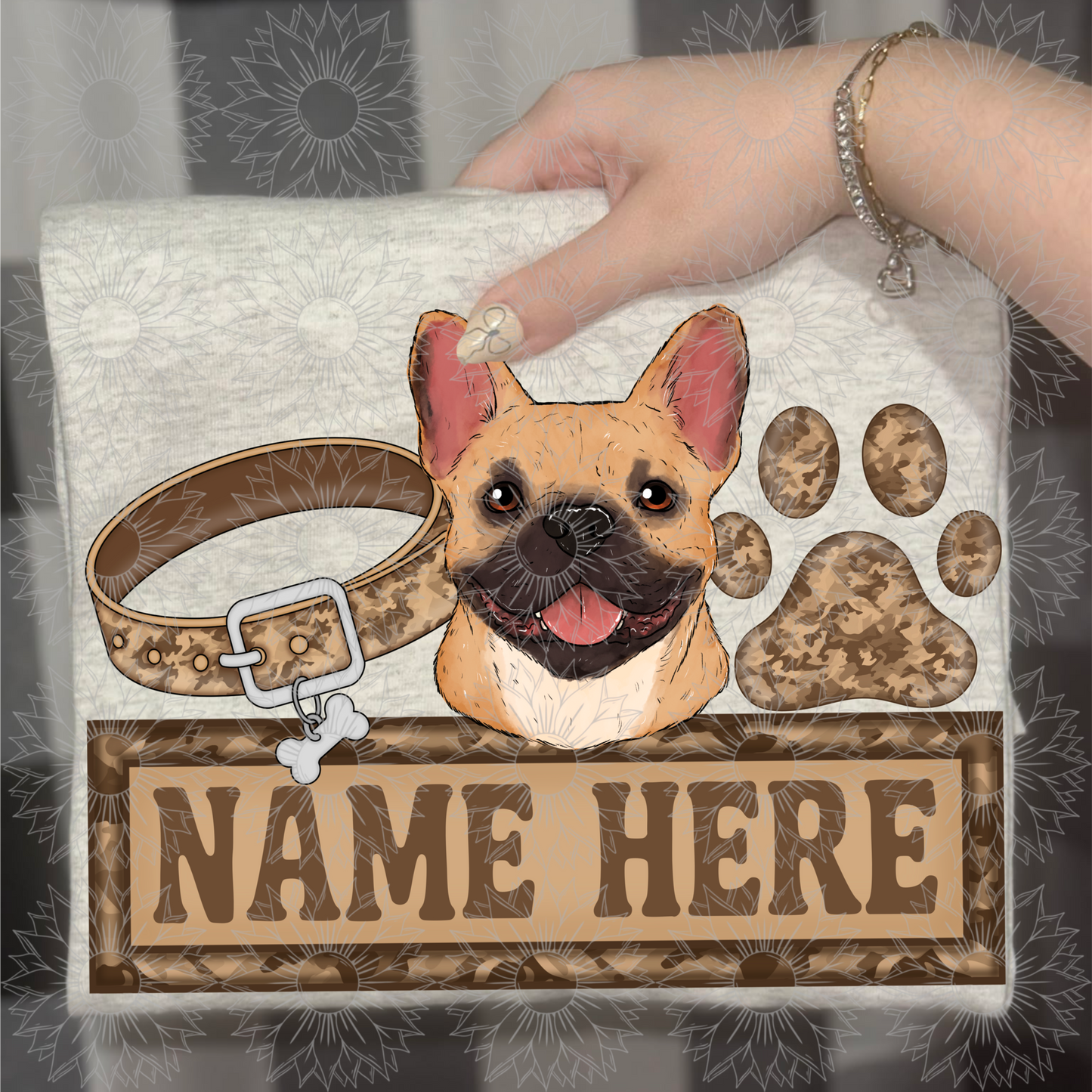 French Bulldog Name Plate Camo