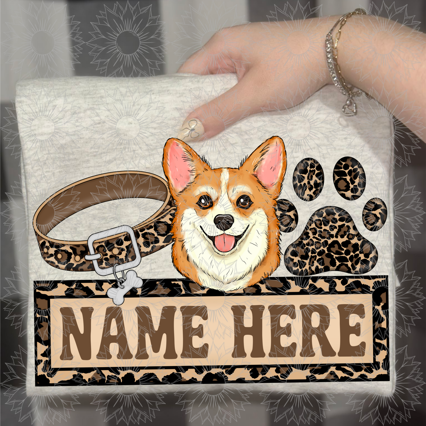 Corgi Name Plate Cheetah