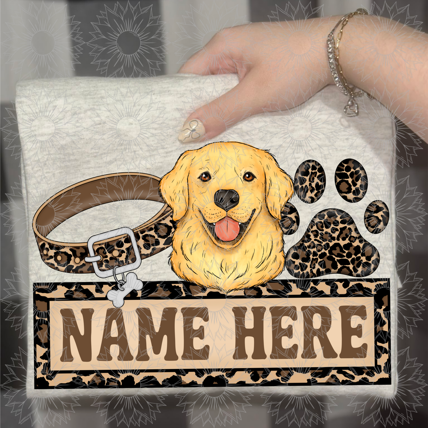 Golden Retriever Name Plate Cheetah