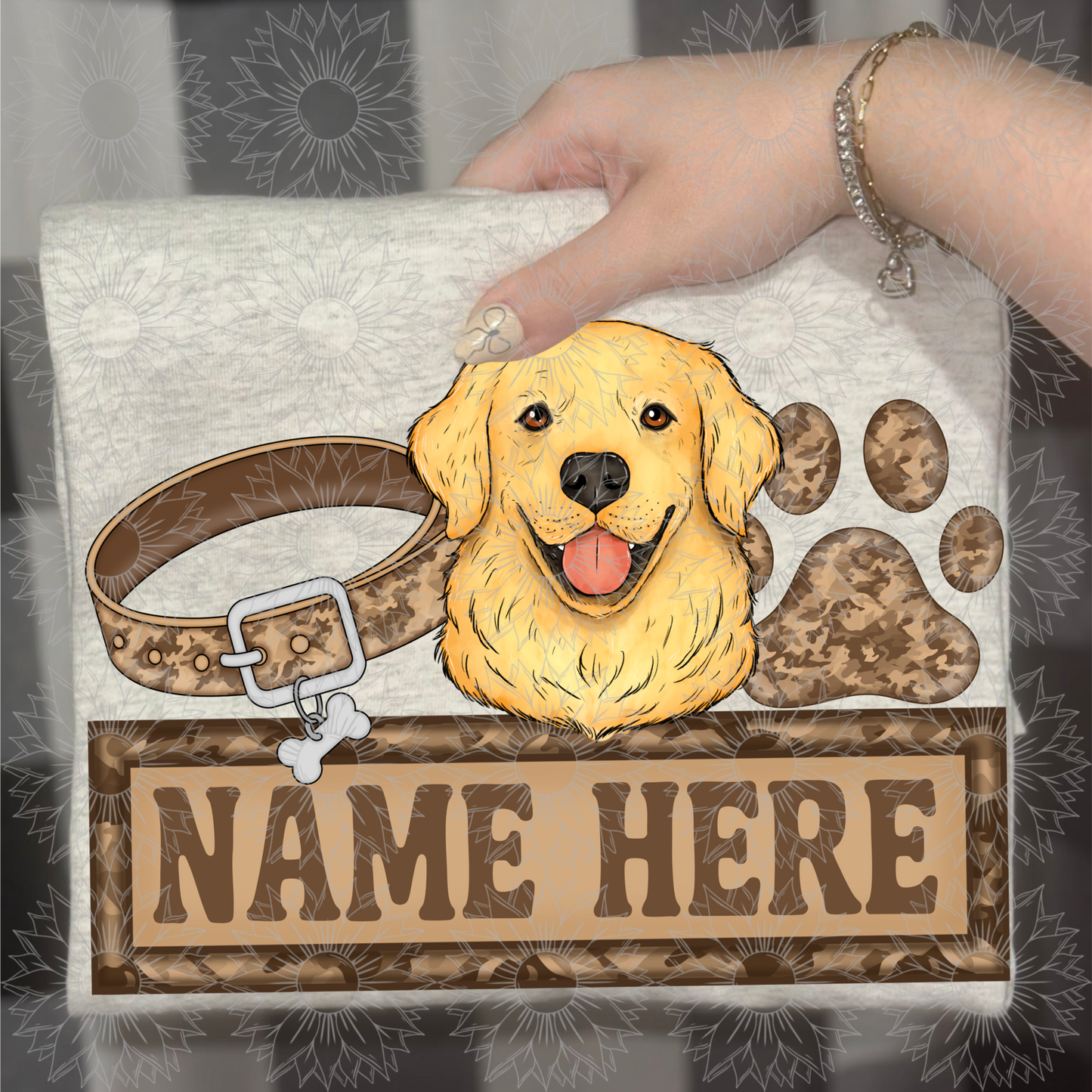 Golden Retriever Name Plate Camo
