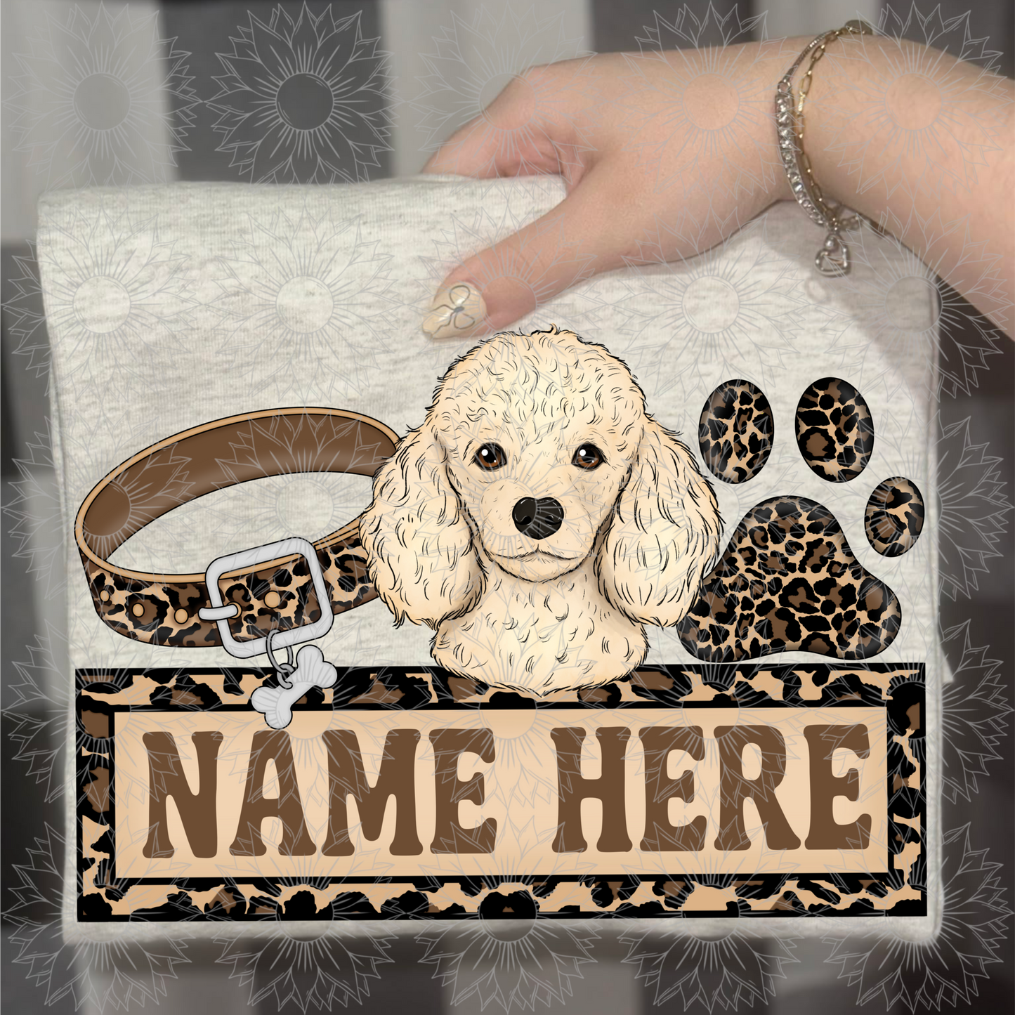 Poodle Name Plate Cheetah