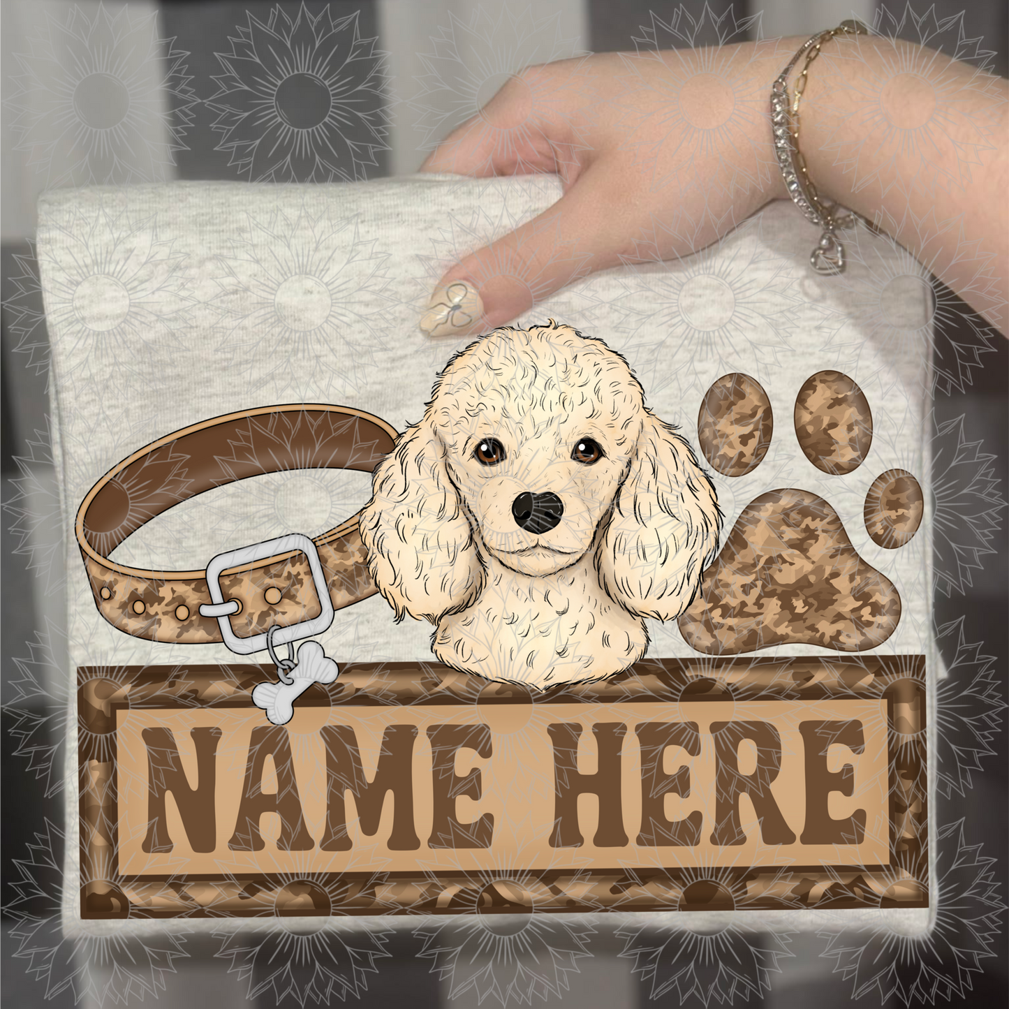 Poodle Name Plate Camo