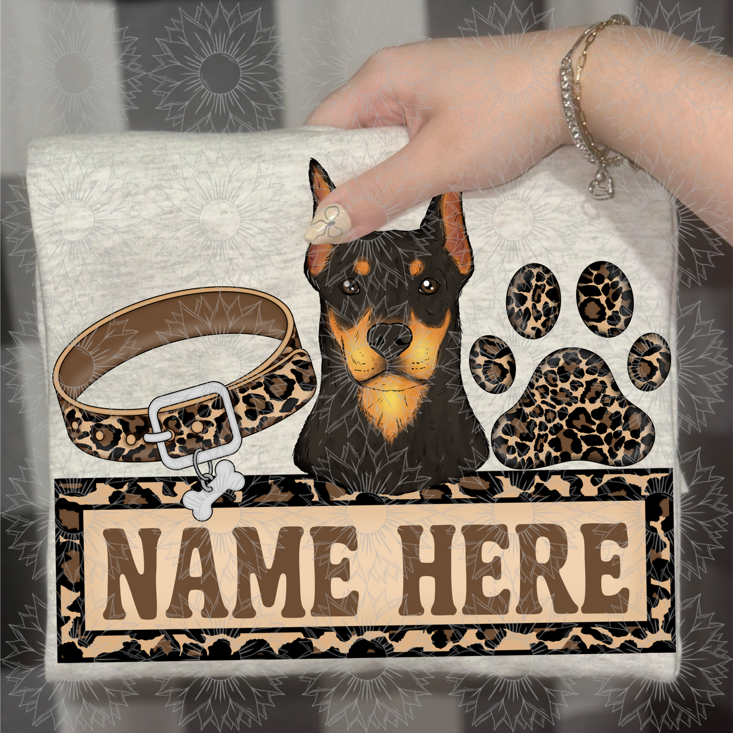 Doberman Name Plate Cheetah
