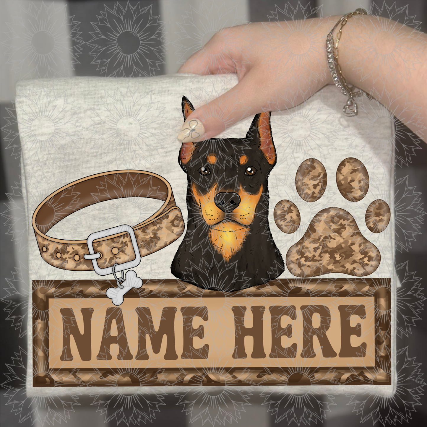 Doberman Name Plate Camo