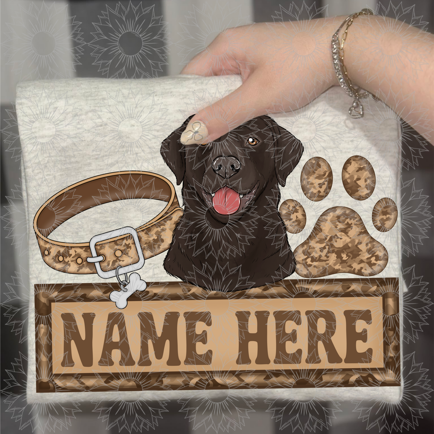 Black Lab Name Plate Camo