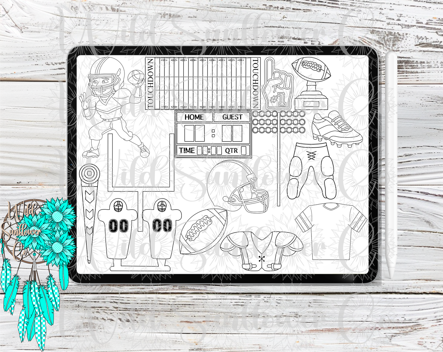 Football Procreate Stamp Set