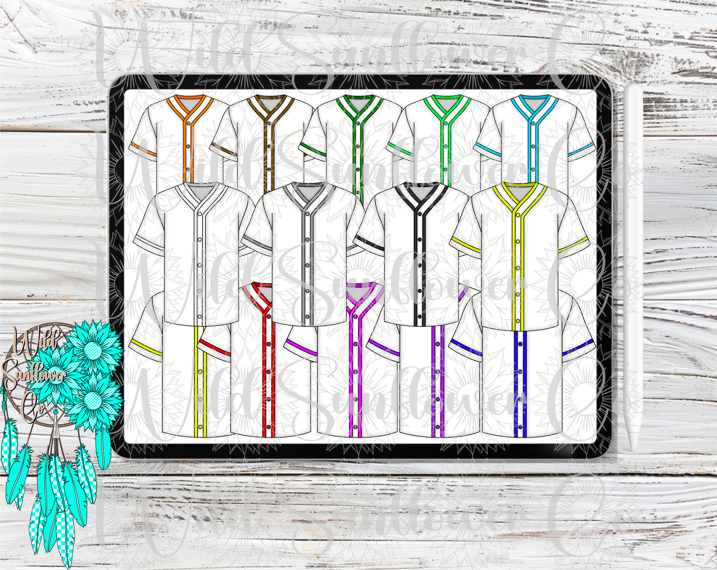 Baseball Jersey’s Clipart Set