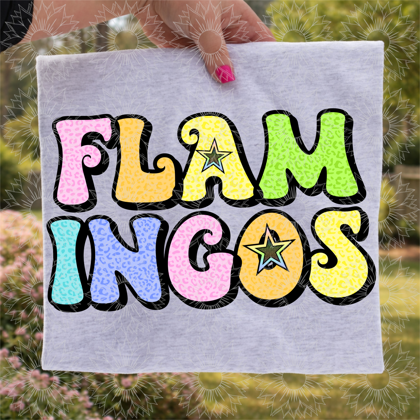 Retro Leopard Flamingos