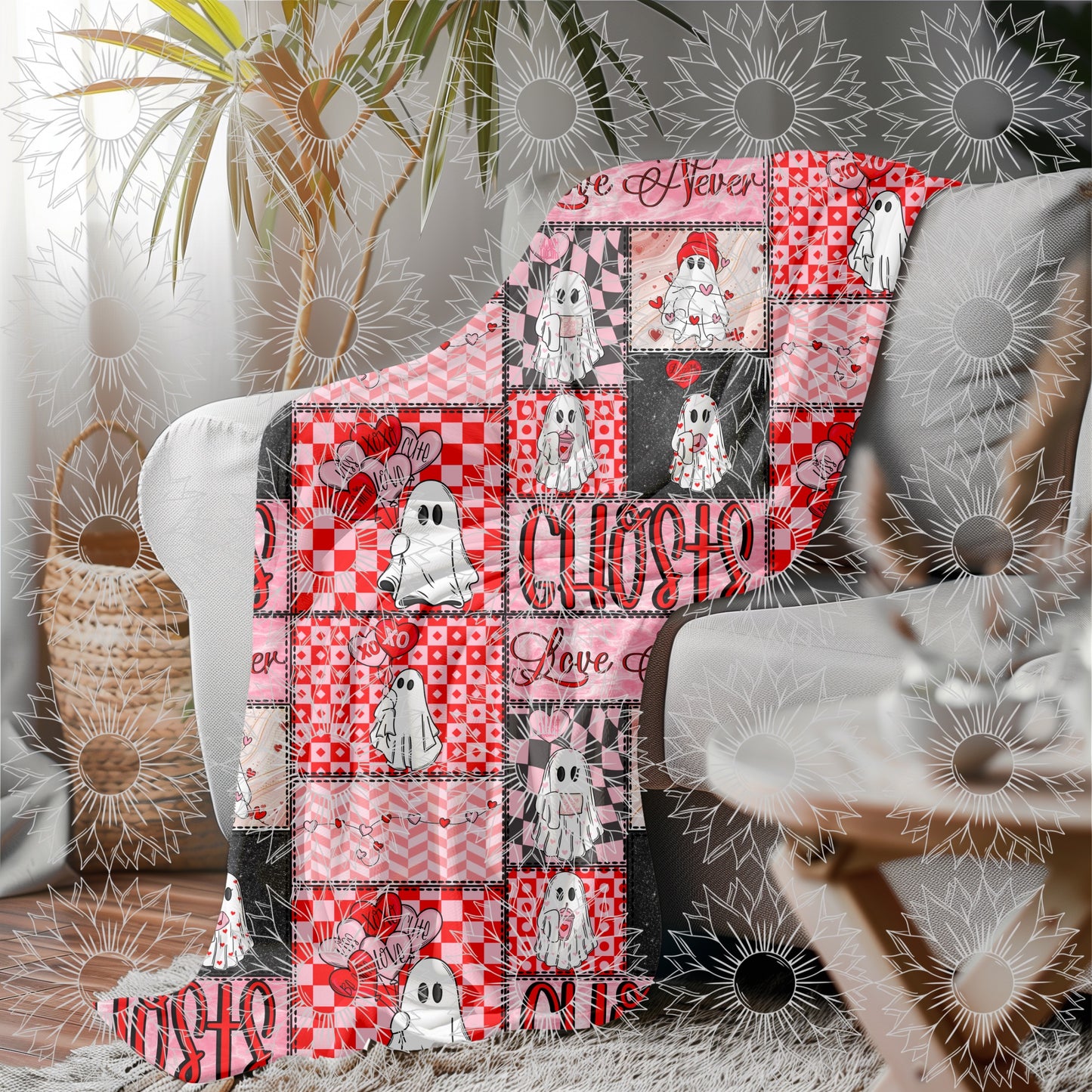 Valentine’s Ghost Patchwork Seamless