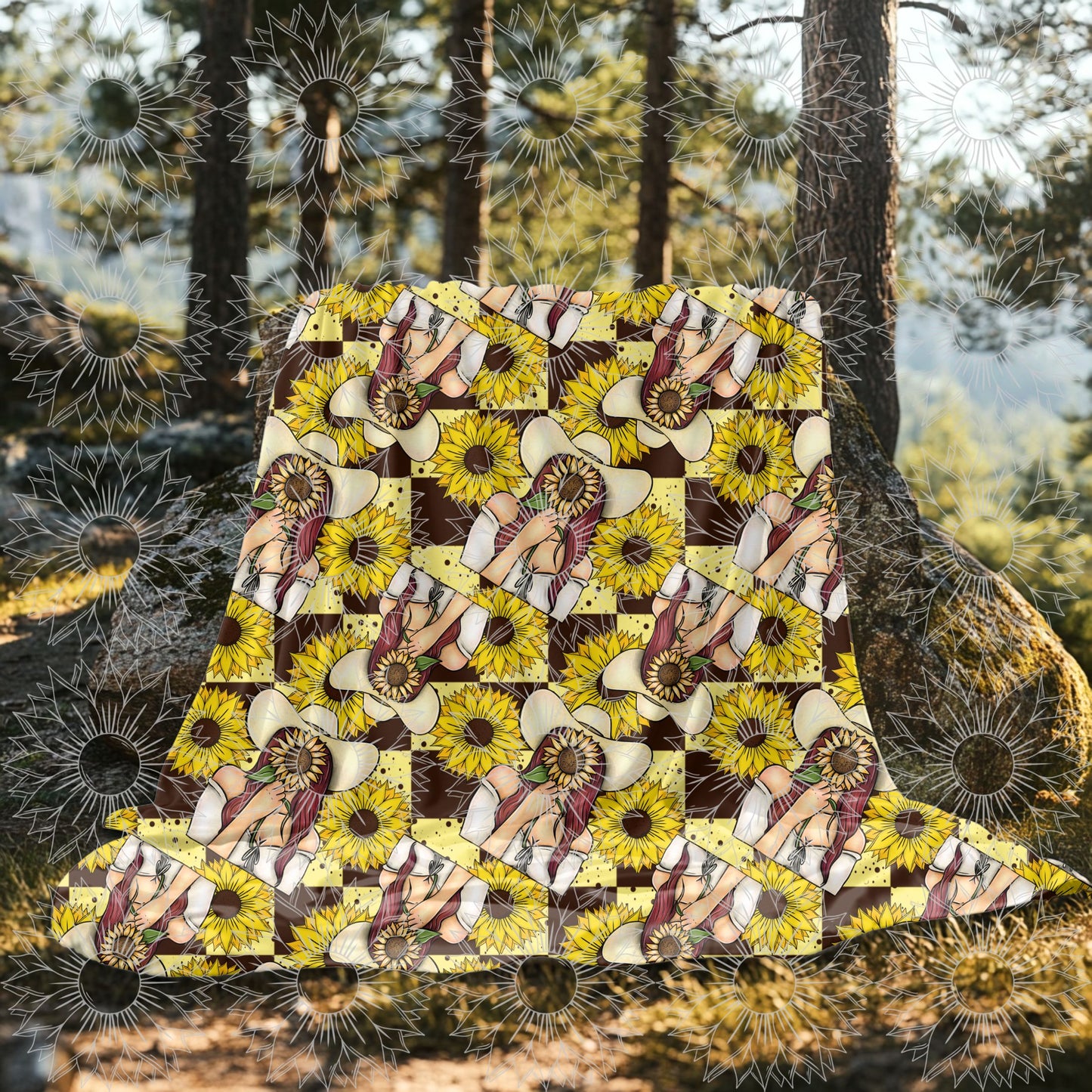 She Belongs Among The Wildflowers Red Checkered Seamless