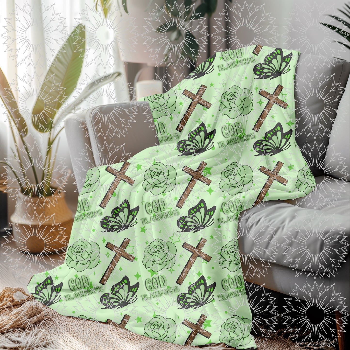 God's Unfailing Love Transforms Us Green Seamless