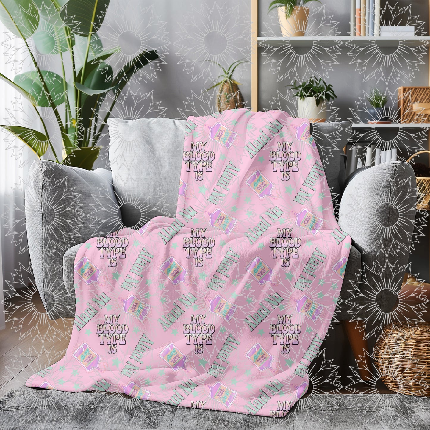 My Blood Type Is AN Pink Seamless