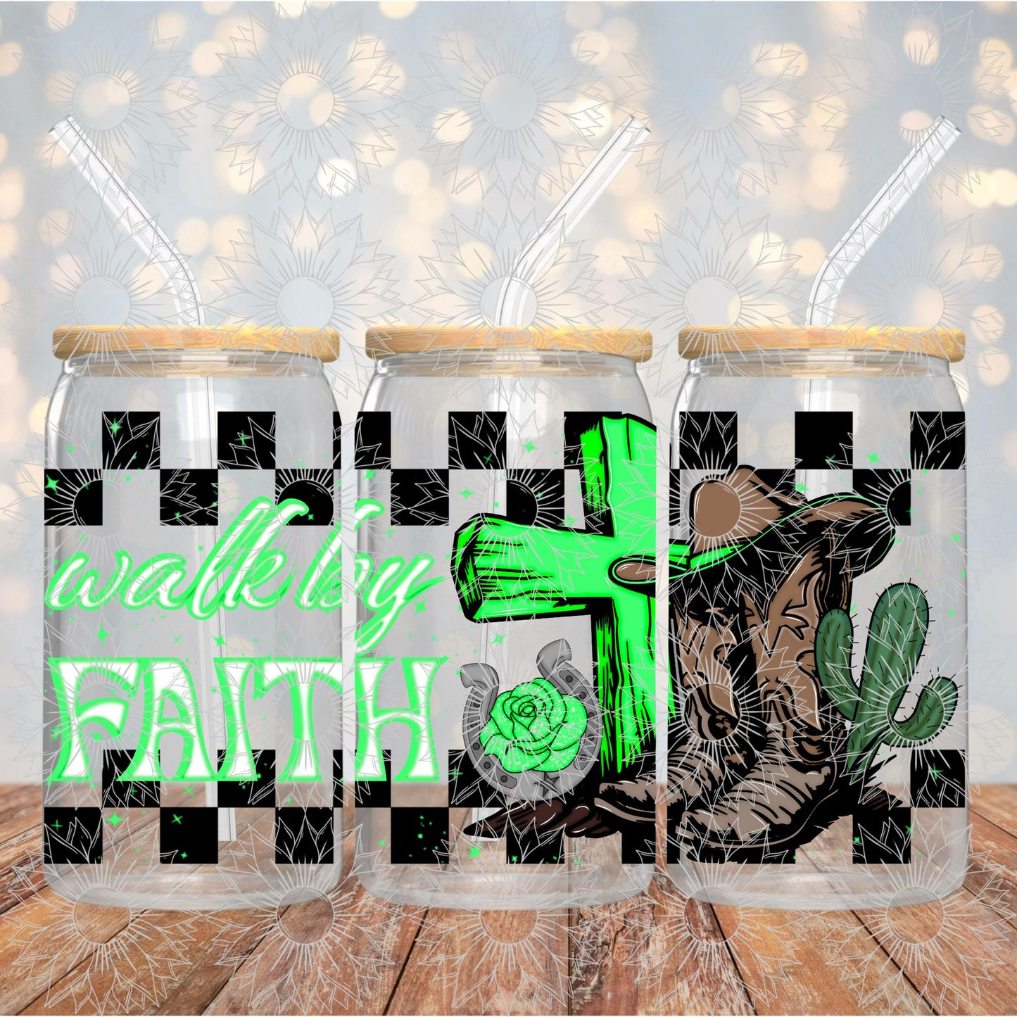 Walk By Faith 16OZ Green