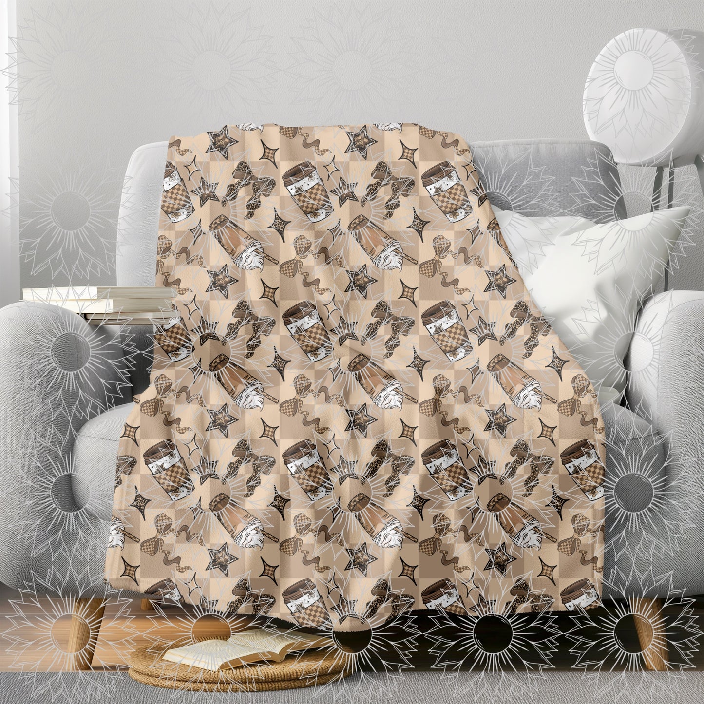 Coffee Coquette Checkered Seamless