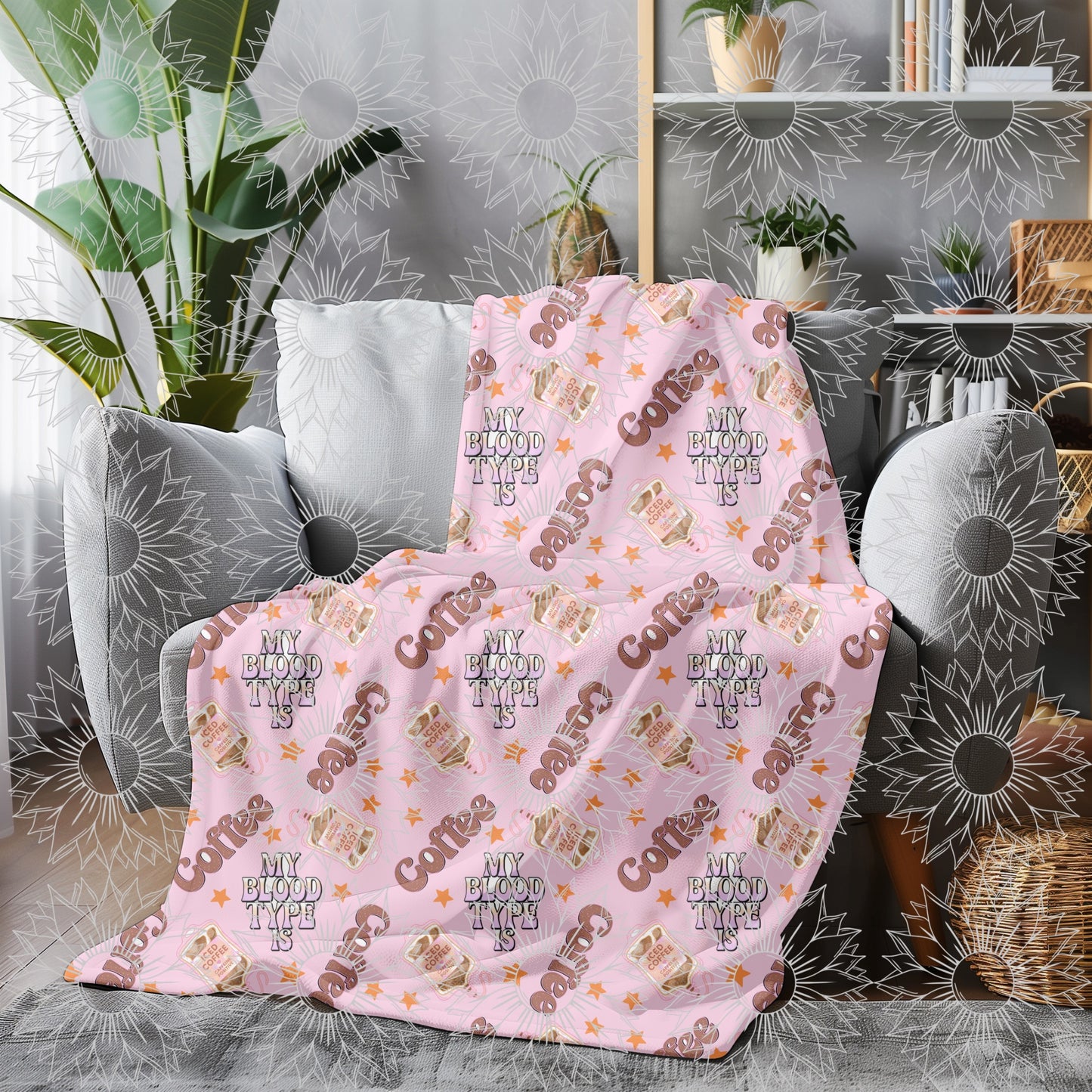 My Blood Type Is Coffee Pink Seamless