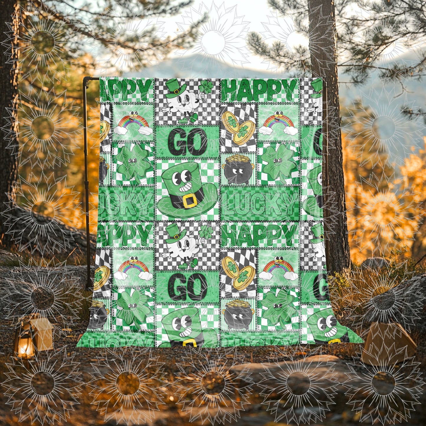 Saint Patrick’s Day Retro Grunge Characters Seamless