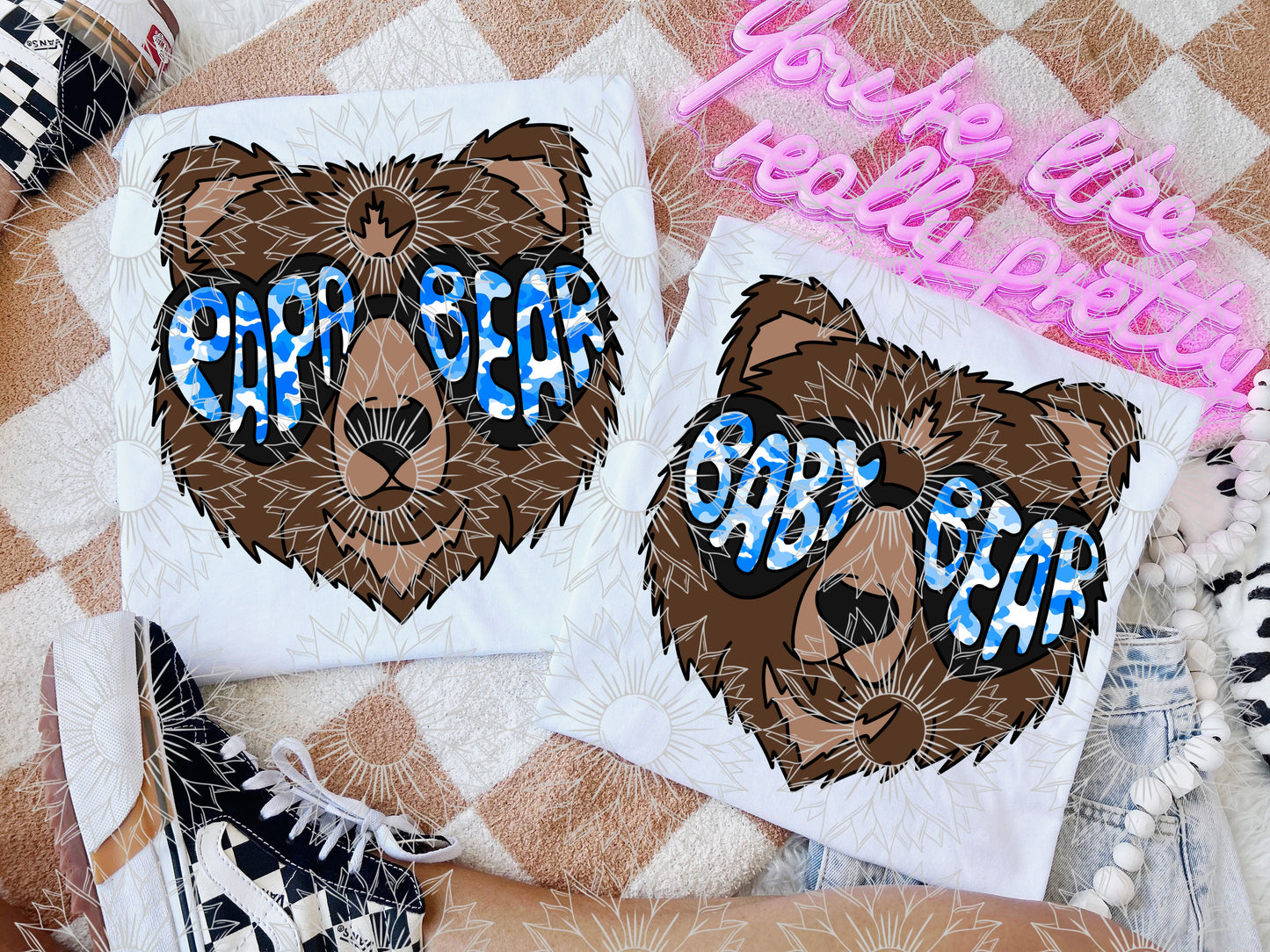 Papa/Baby Bear Blue Camo