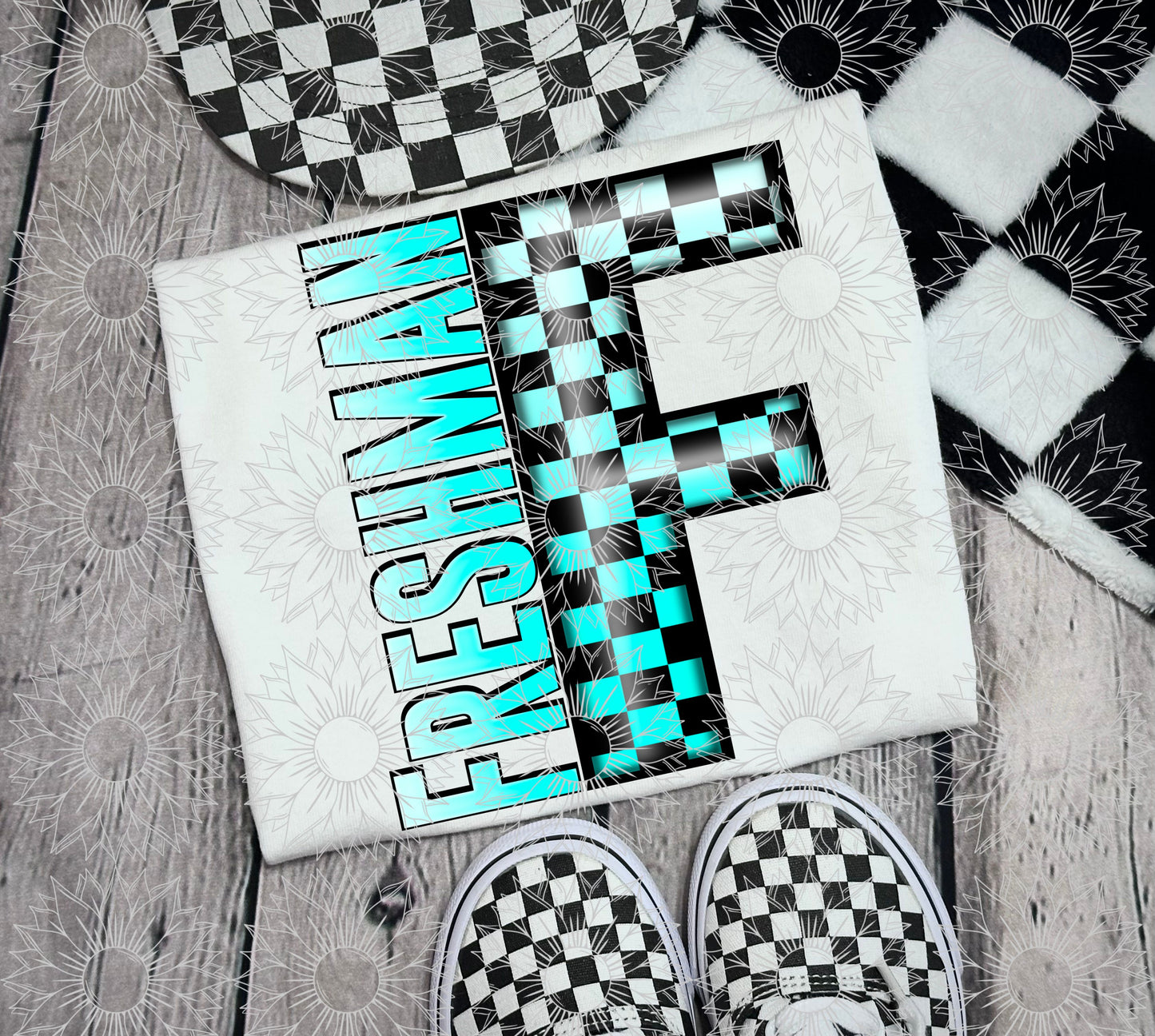 Freshman Turquoise Checkered