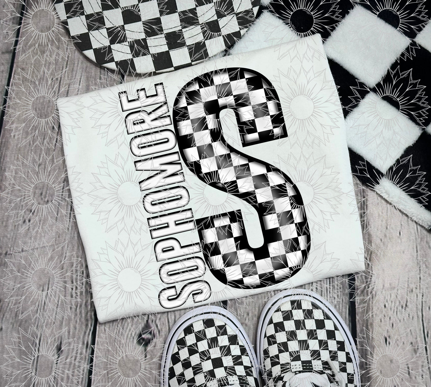 Sophomore Black Checkered