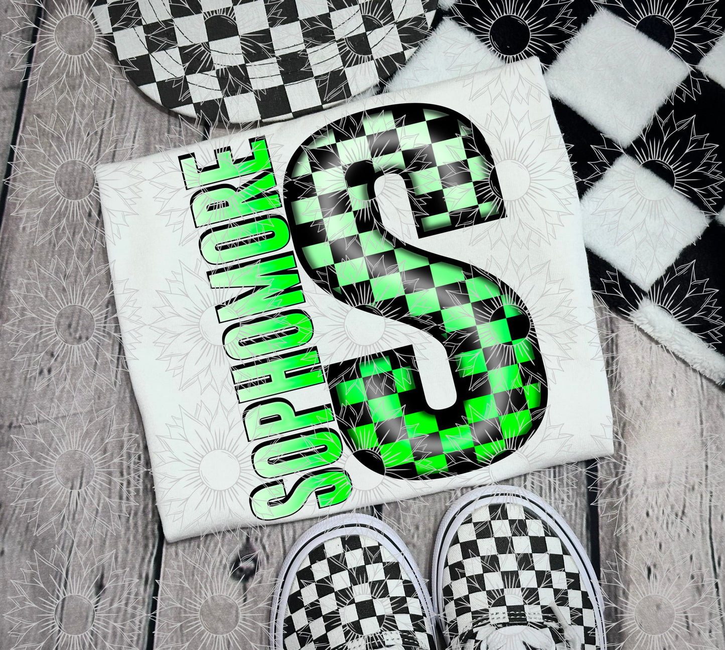 Sophomore Green Checkered