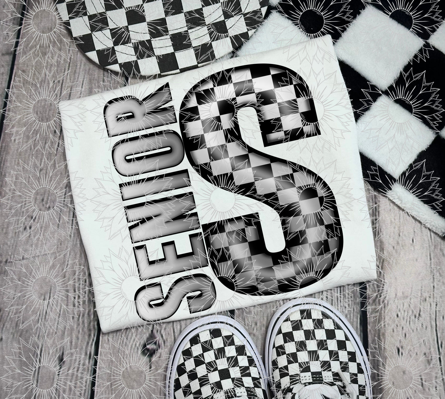 Senior Gray Checkered