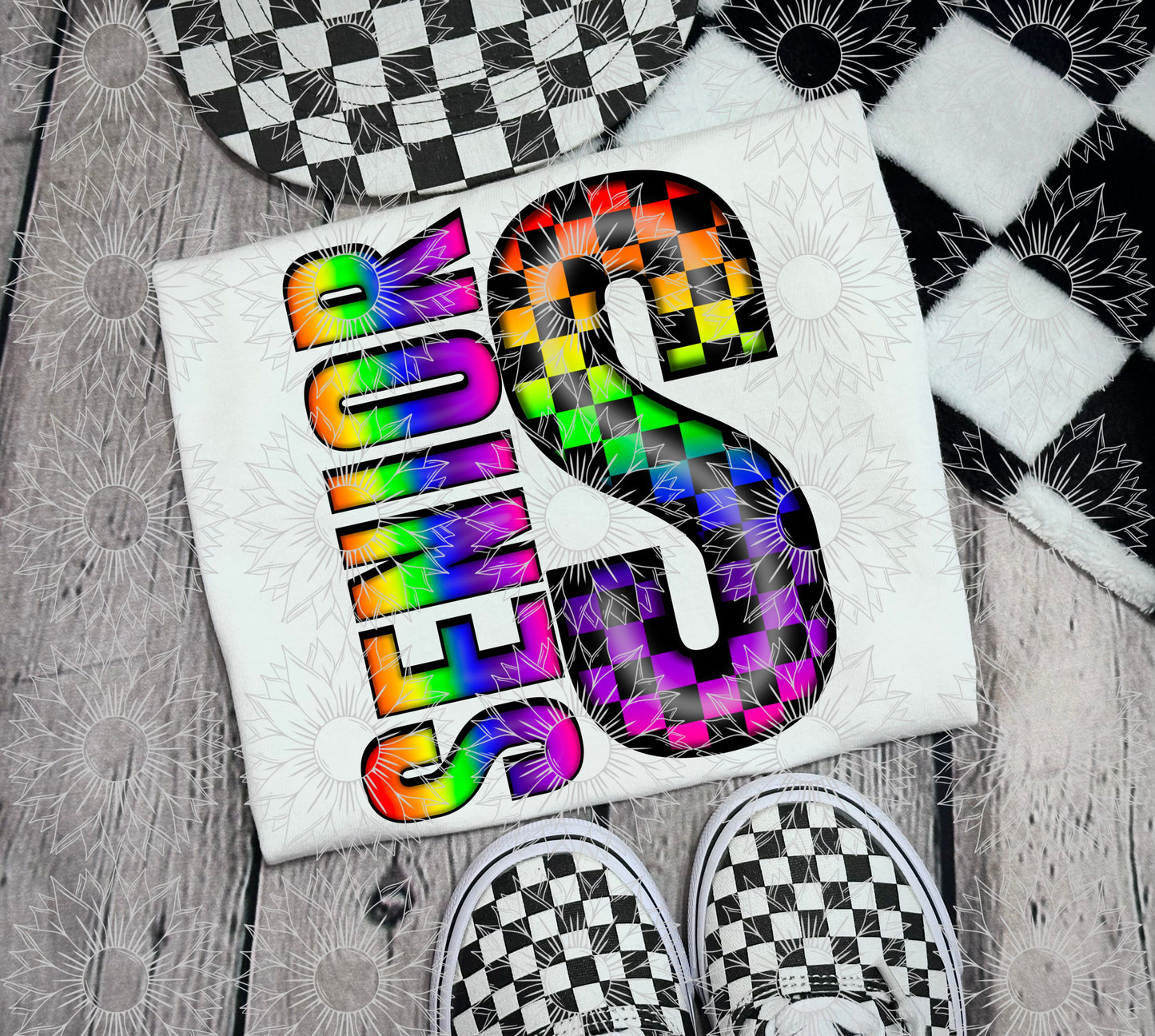 Senior Rainbow Checkered