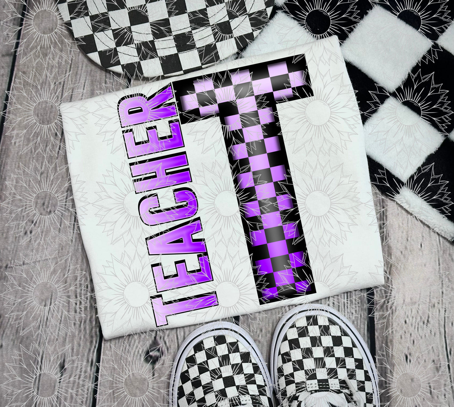 Teacher Purple Checkered