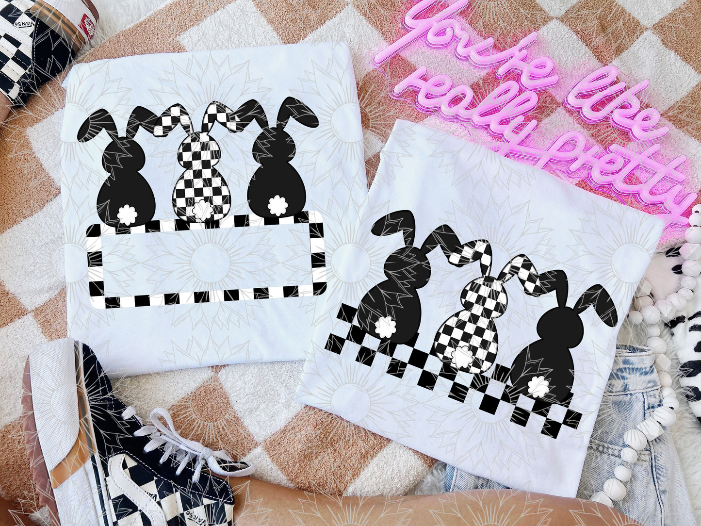 Black Checkered Bunny Combo