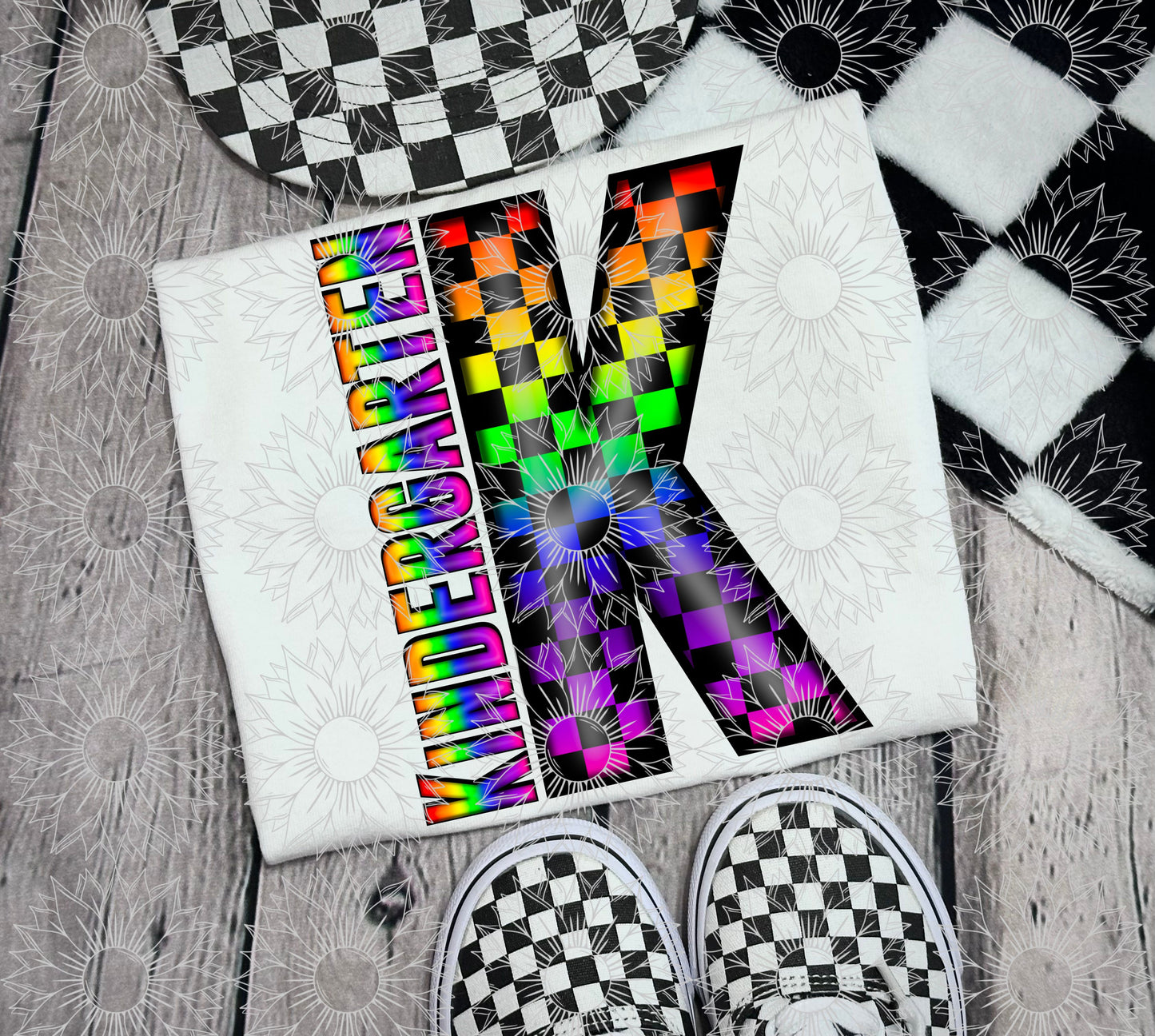 Kindergarten Rainbow Checkered