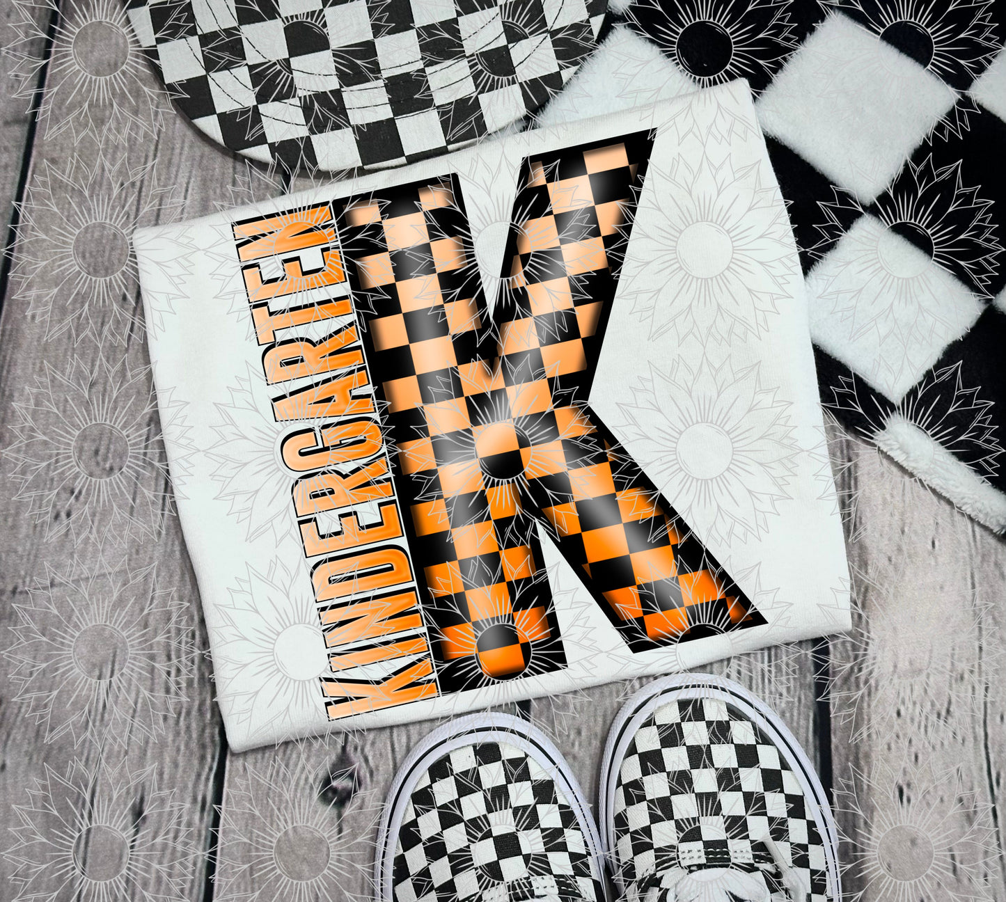 Kindergarten Orange Checkered