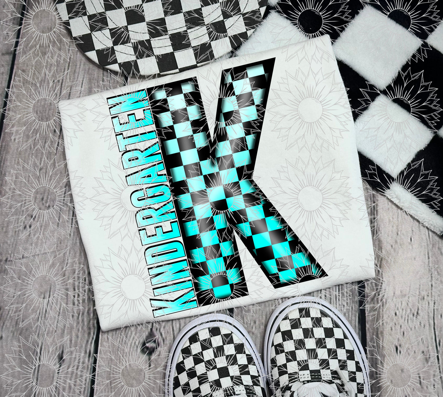 Kindergarten Turquoise Checkered