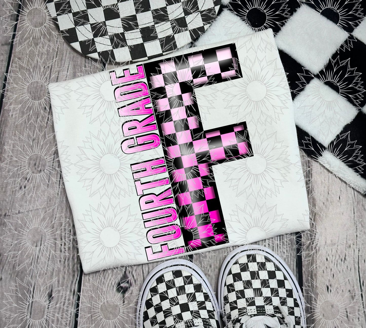 Fourth Grade Pink Checkered
