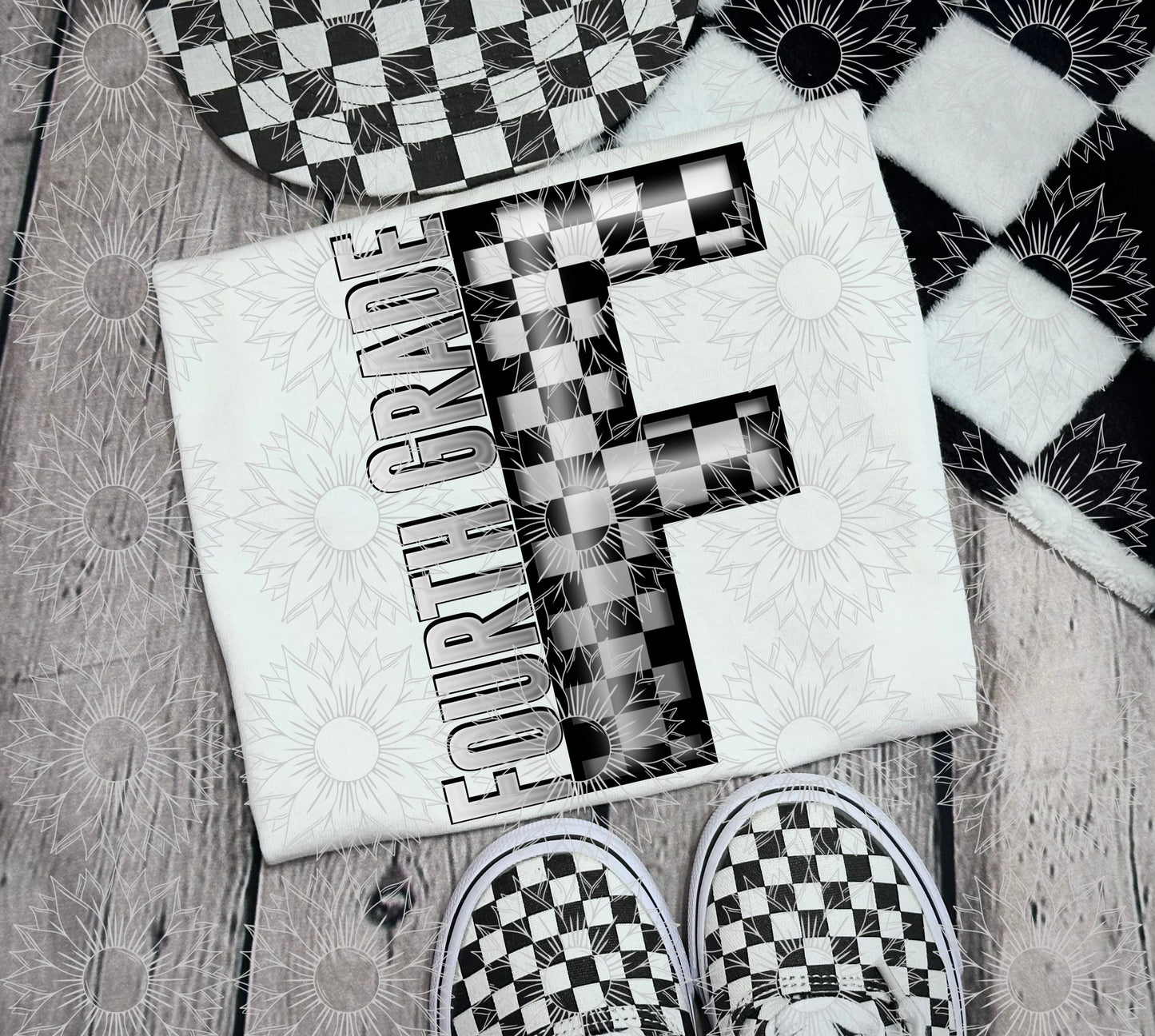 Fourth Grade Gray Checkered