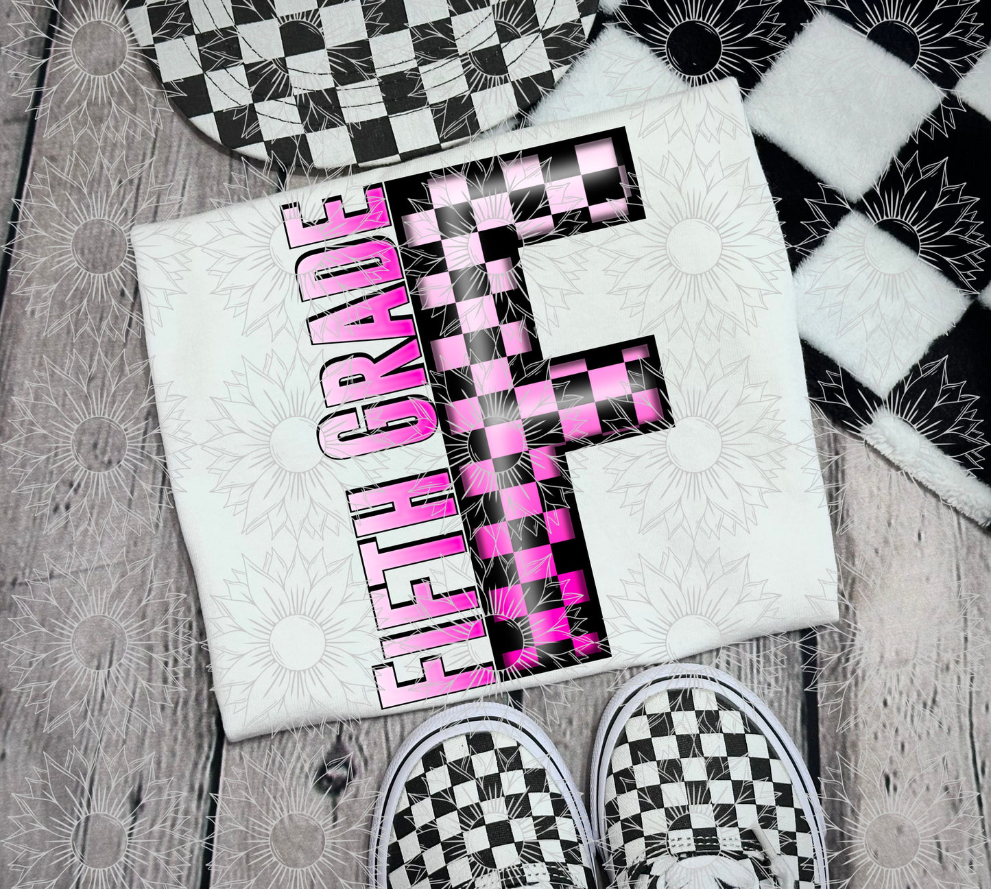 Fifth Grade Pink Checkered