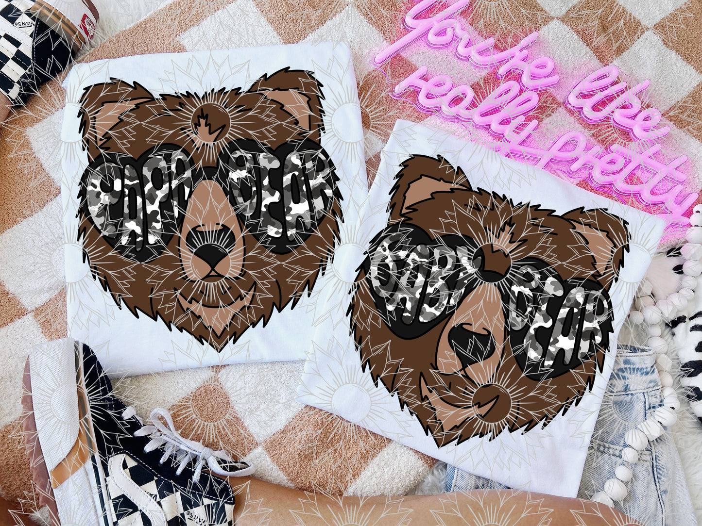 Papa/Baby Bear Gray Camo