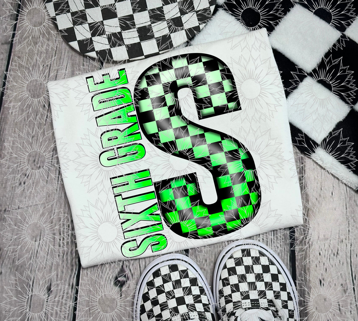 Sixth Grade Green Checkered
