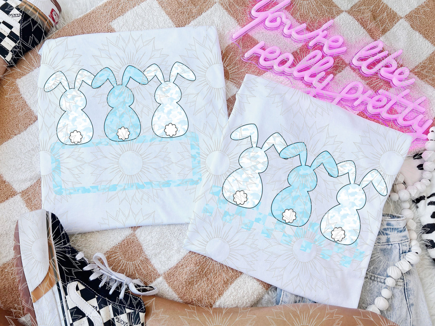 Pastel Blue Camo Bunny Combo