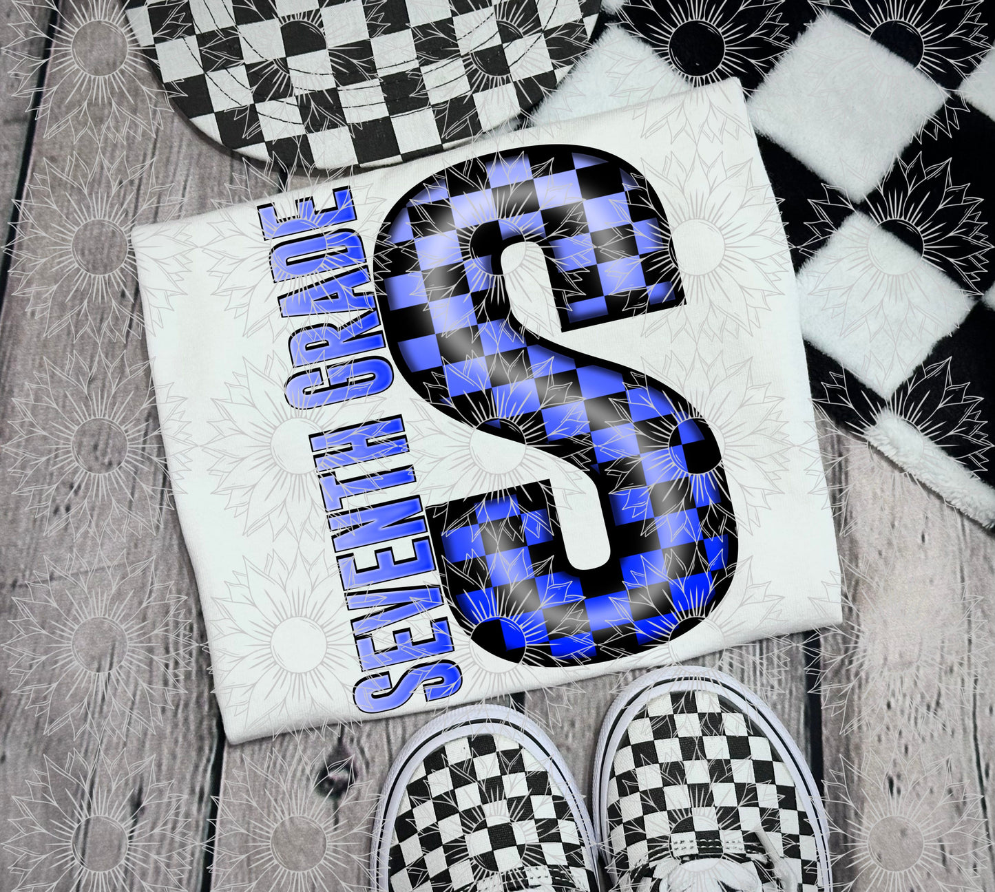 Seventh Grade Blue Checkered