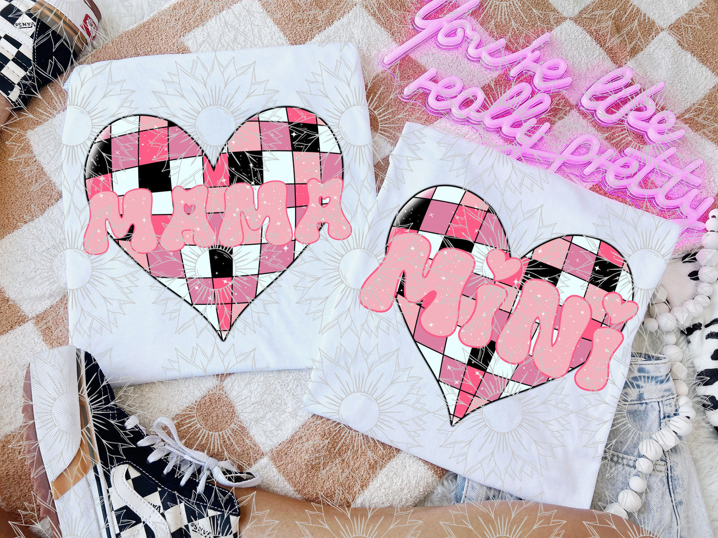 Pink Disco Heart Mama/Mini
