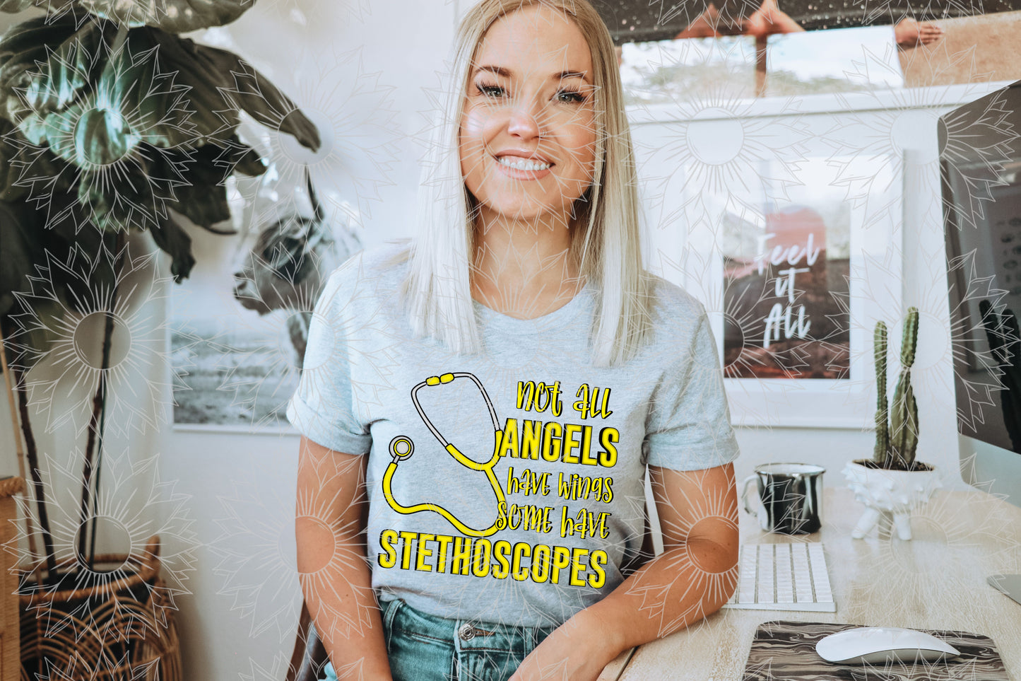 Not All Angels Have Wings - Stethoscopes - Yellow