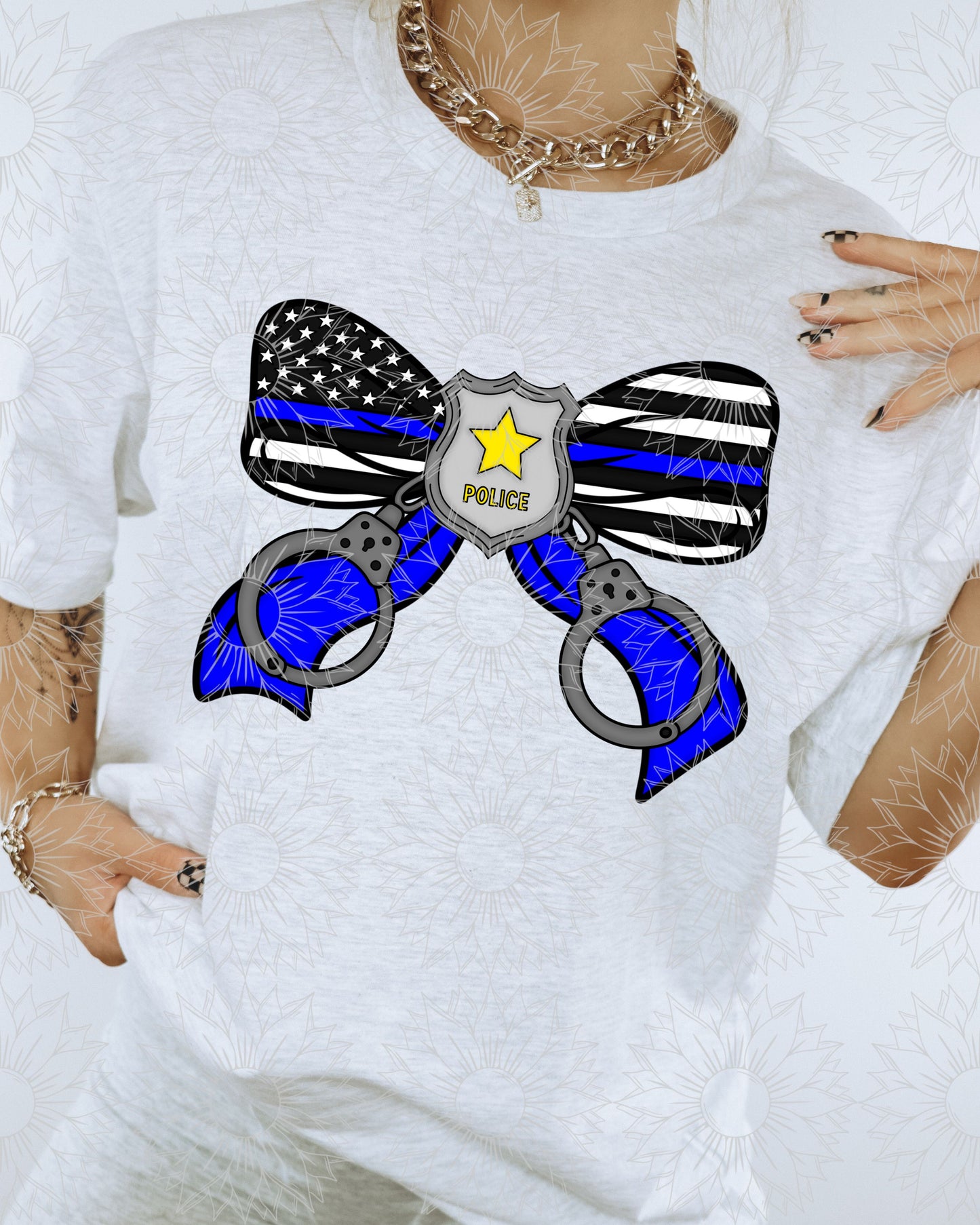 Police Handcuff Ribbon Bow