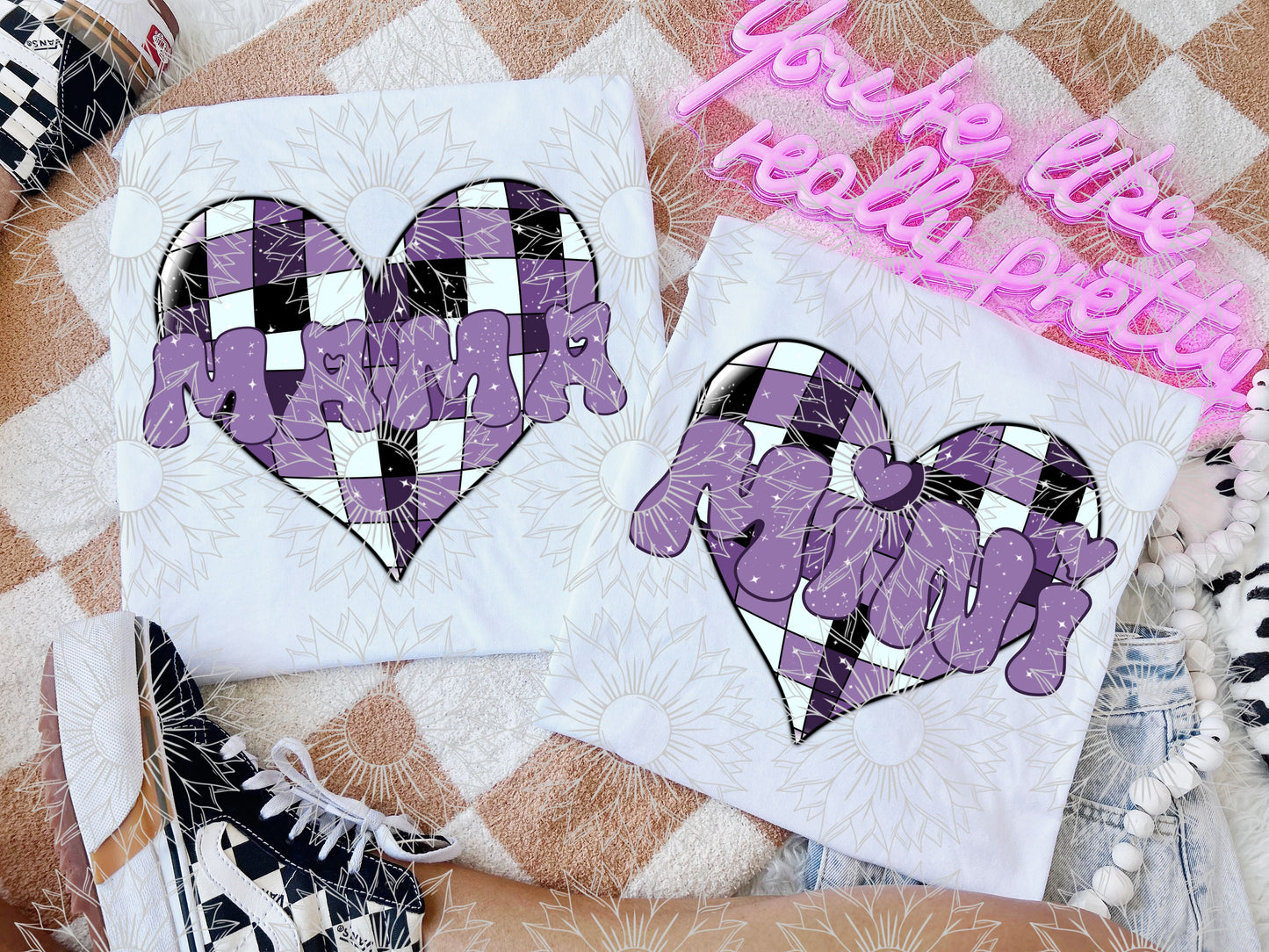 Purple Disco Heart Mama/Mini