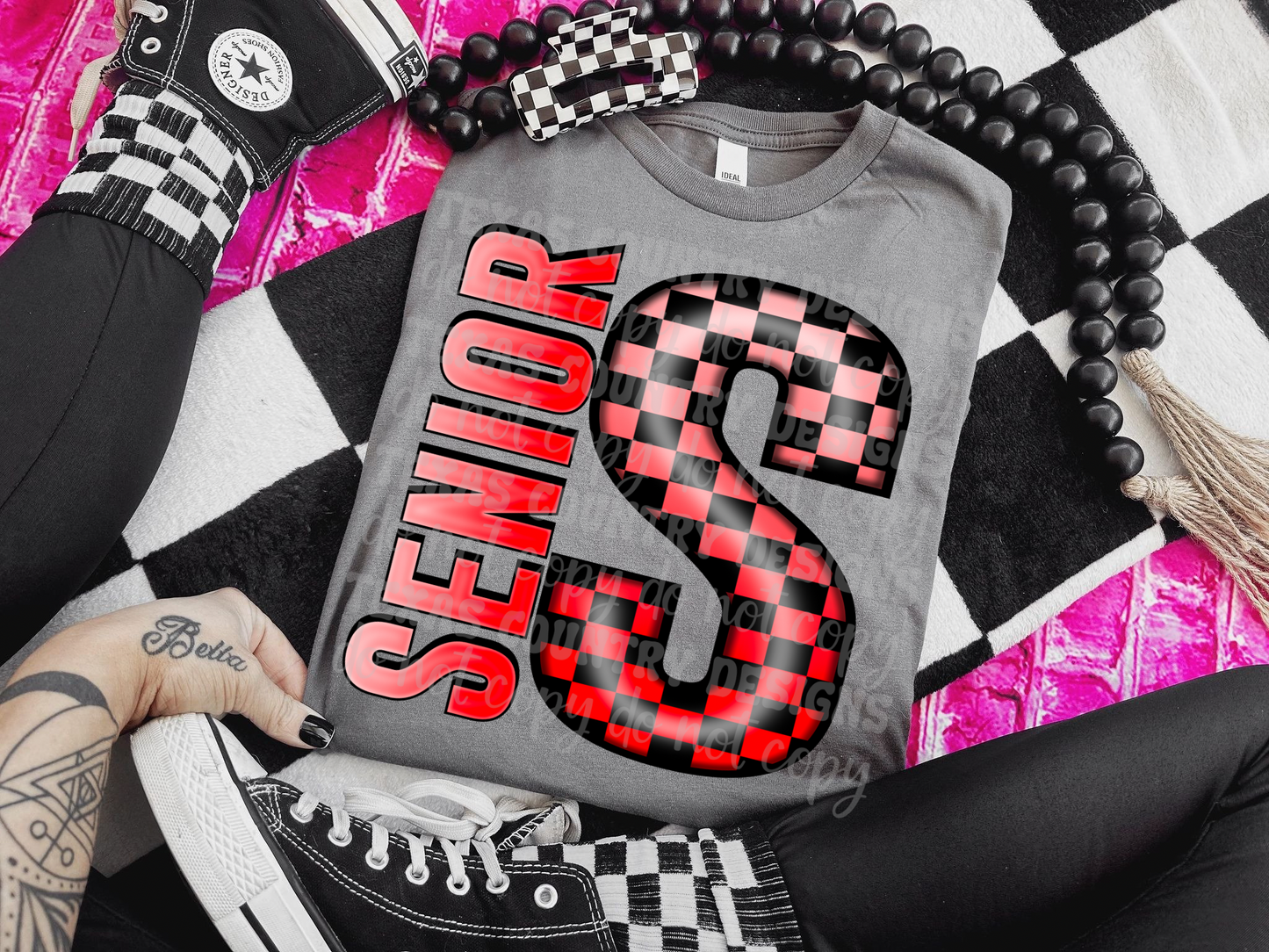 School Grades Red Checkered