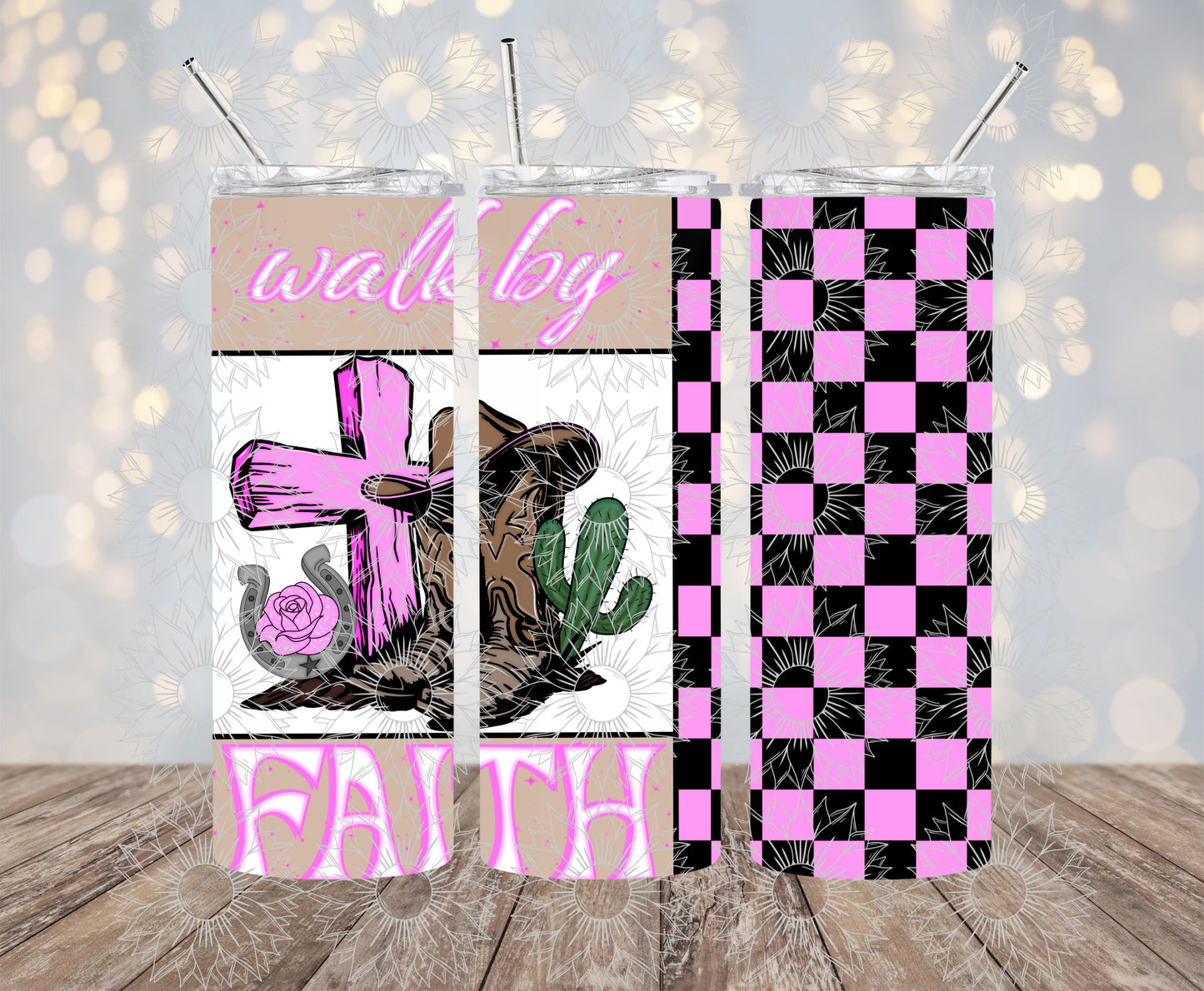 Walk By Faith 20OZ Pink